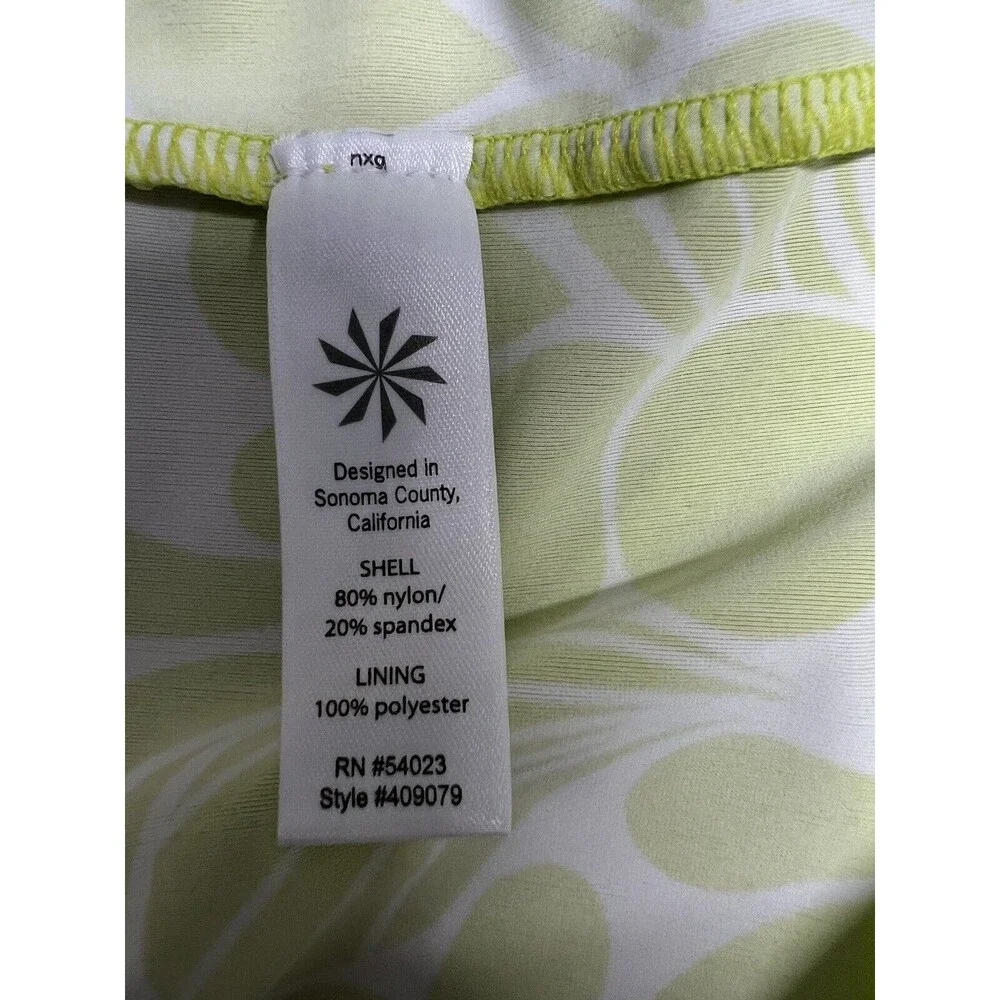 Athleta Kokomo Halter Swim Sport Dress XL Green Floral Print Bra Insert - Picture 8 of 11